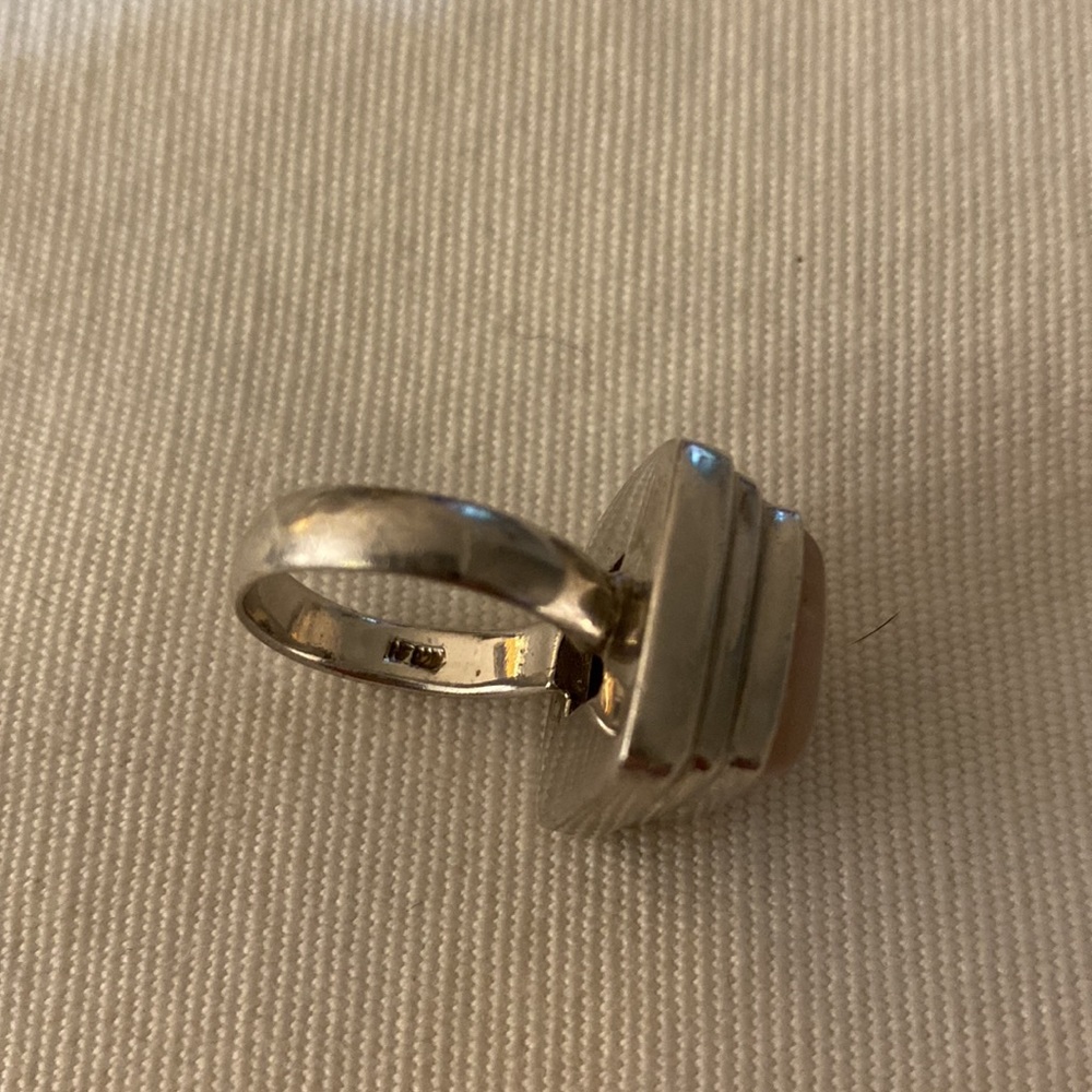 Sterling Silver Square Moonstone Statement Ring - Grey - Picture 7 of 7